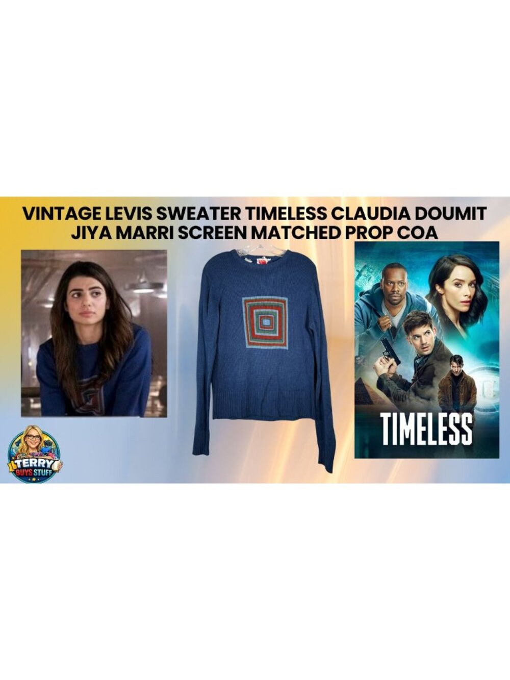 Vintage Levis Sweater Timeless Claudia Doumit Jiya Marri Screen Matched Prop COA